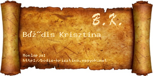Bódis Krisztina névjegykártya